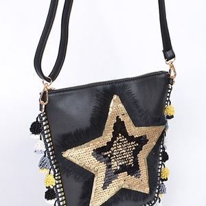 Lucky Super Star crossbody pom-pom bag NWT